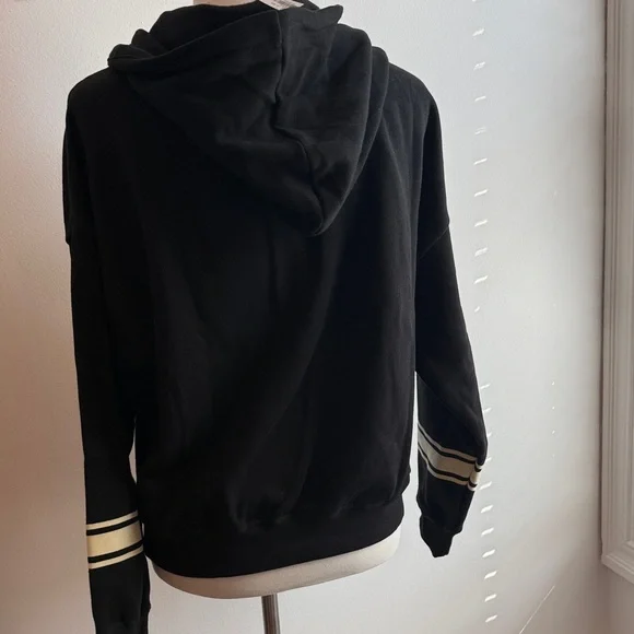 Pink VS Black Zip-Up Hoodie with off White Accents - Picture 3 of 3
